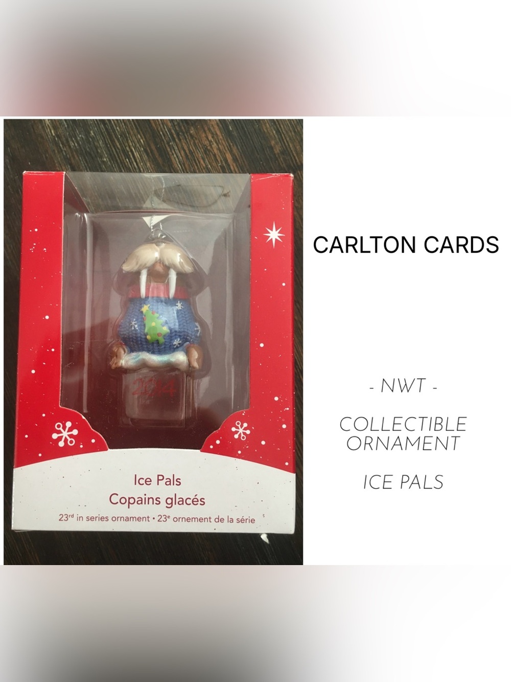 CARLTON CARDS - NWT - ICE PALS - WALRUS COLLECTABLE CHRISTMAS ORNAMENT